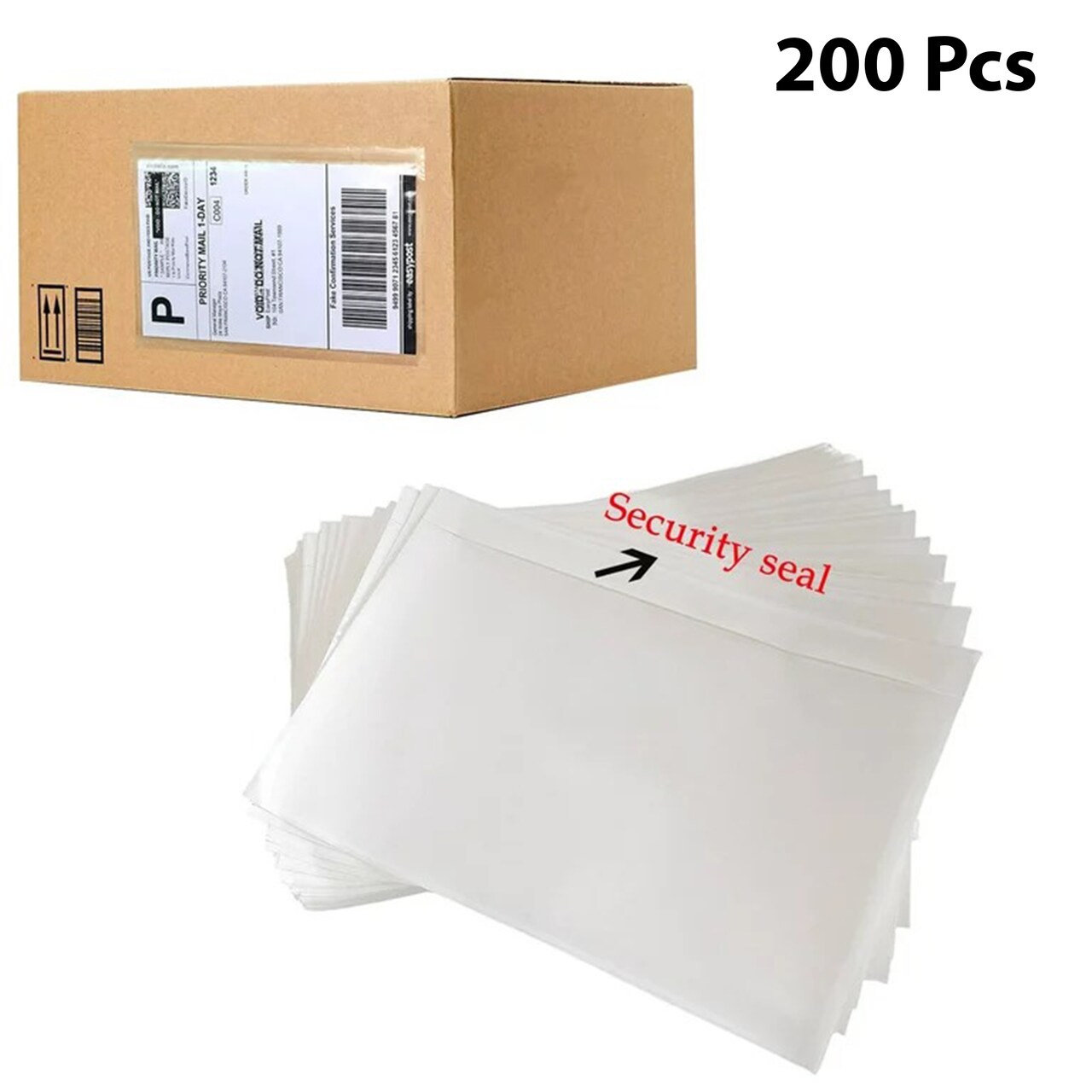 Clear Self-Adhesive Top Loading Packing List Shipping Label Envelopes Pouches 7.5" x 5.5"
